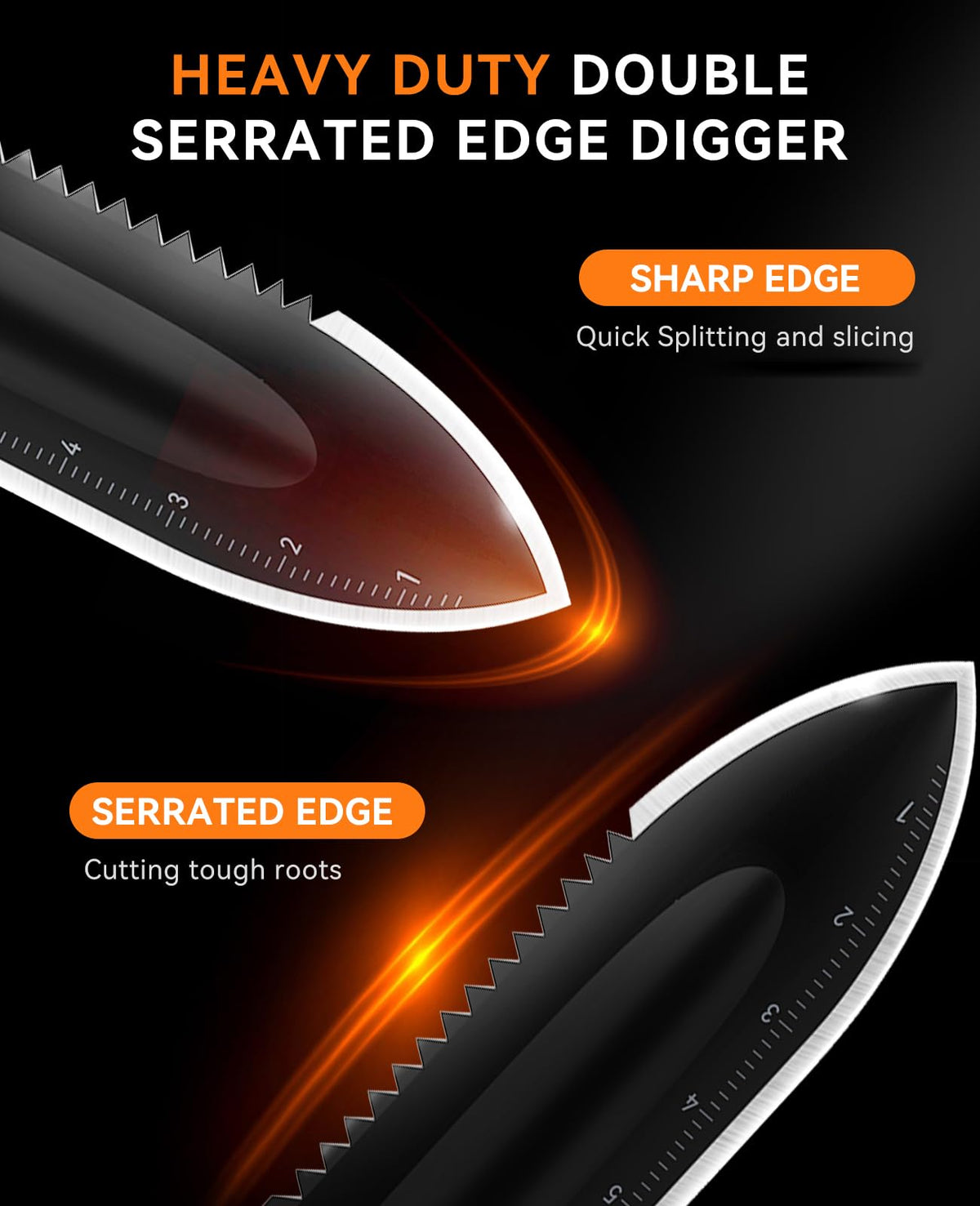 SUNPOW depth gauge etched in inches and centimeters for precise digging