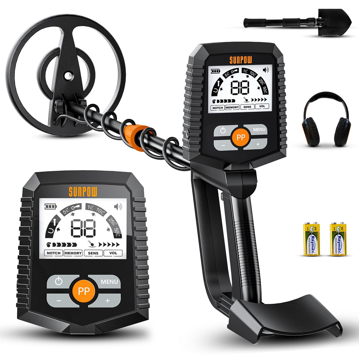 SUNPOW MD13 metal detector with 8-inch coil for accurate treasure hunts