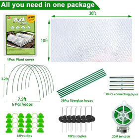 SUNPRO clips fix the frost cover to hoops for secure coverage