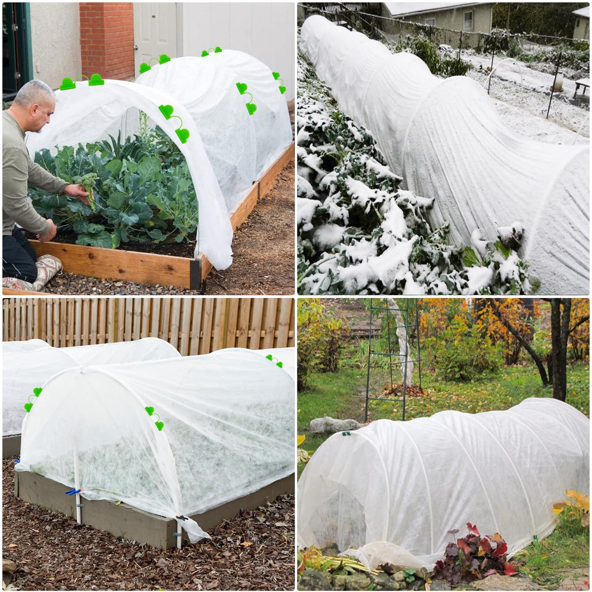 SUNPRO winter garden cover over raised beds protects crops and extends season