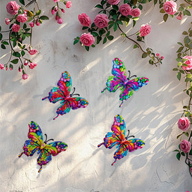 SUNREEK metal butterfly wall art in iron material withstands weather.