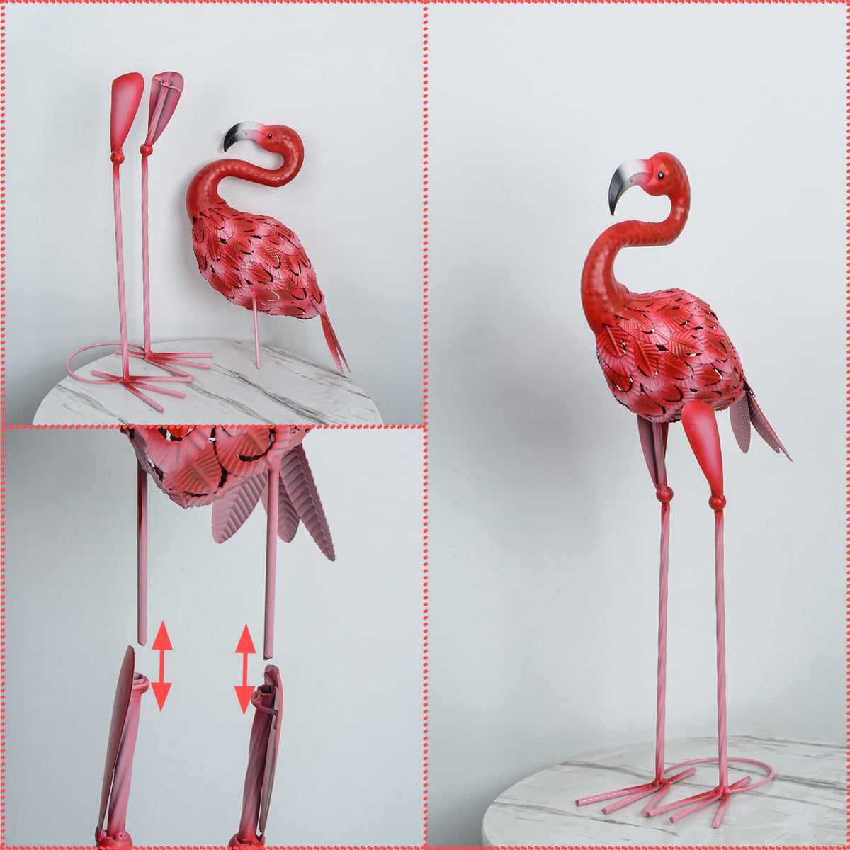 Sunreek flamingo ornament with gloss enamel finish resists weather and keeps color vivid