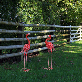 Sunreek flamingo measures 8 inches long, 6.3 inches wide, and 25.7 inches tall