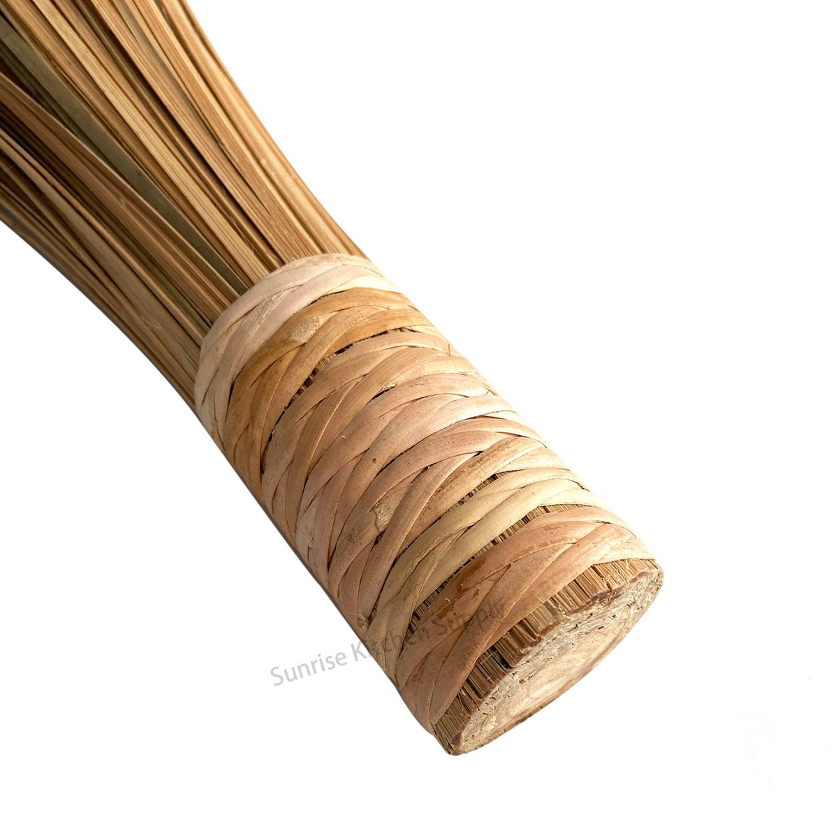 SUNRISE bamboo-wok-brush-bamboo-strips close-up shows natural fibers.