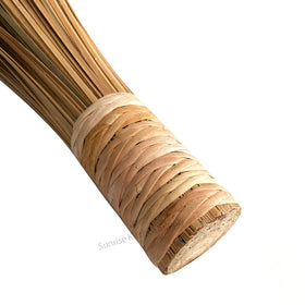 SUNRISE bamboo-wok-brush-bamboo-strips close-up shows natural fibers.