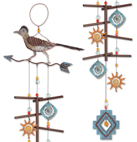 Roadrunner-arrow wind chime from Sunset Vista Designs enhances outdoor décor with music