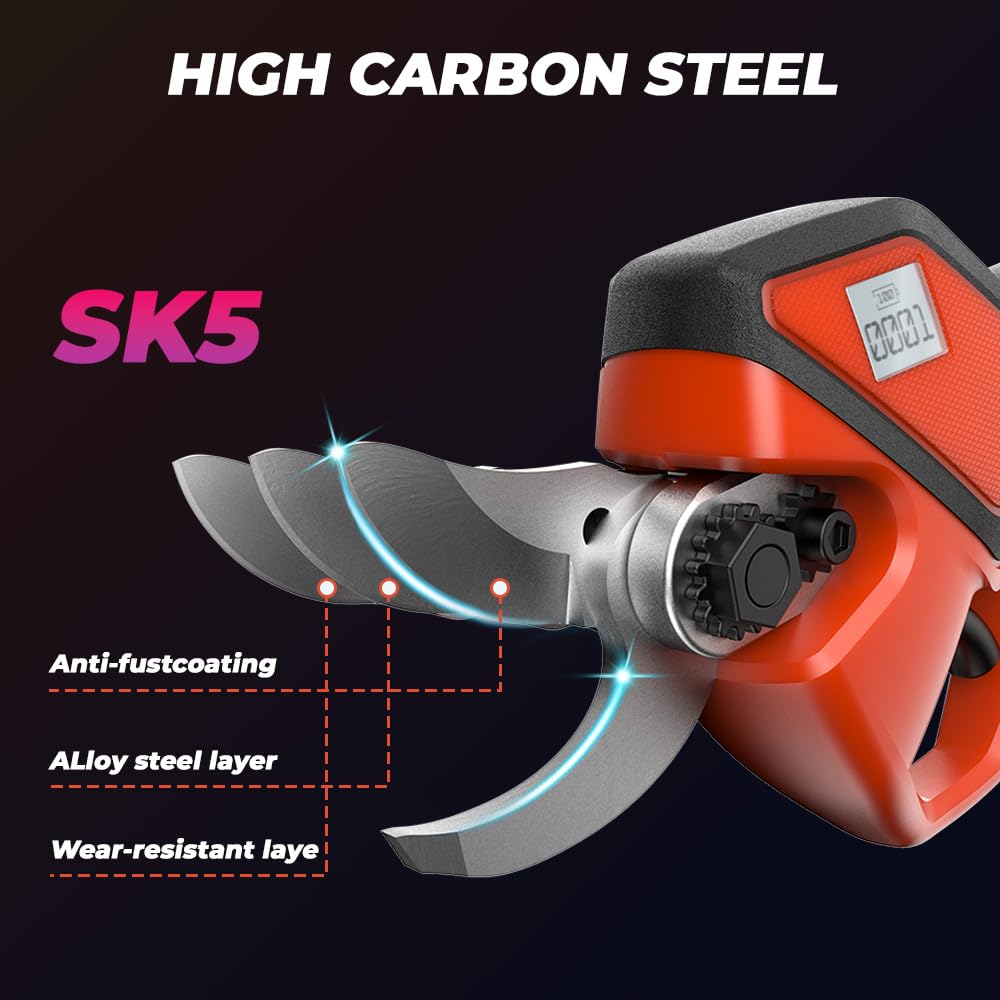SUNSLASH brushless motor delivers smooth cuts on 2-inch branches.