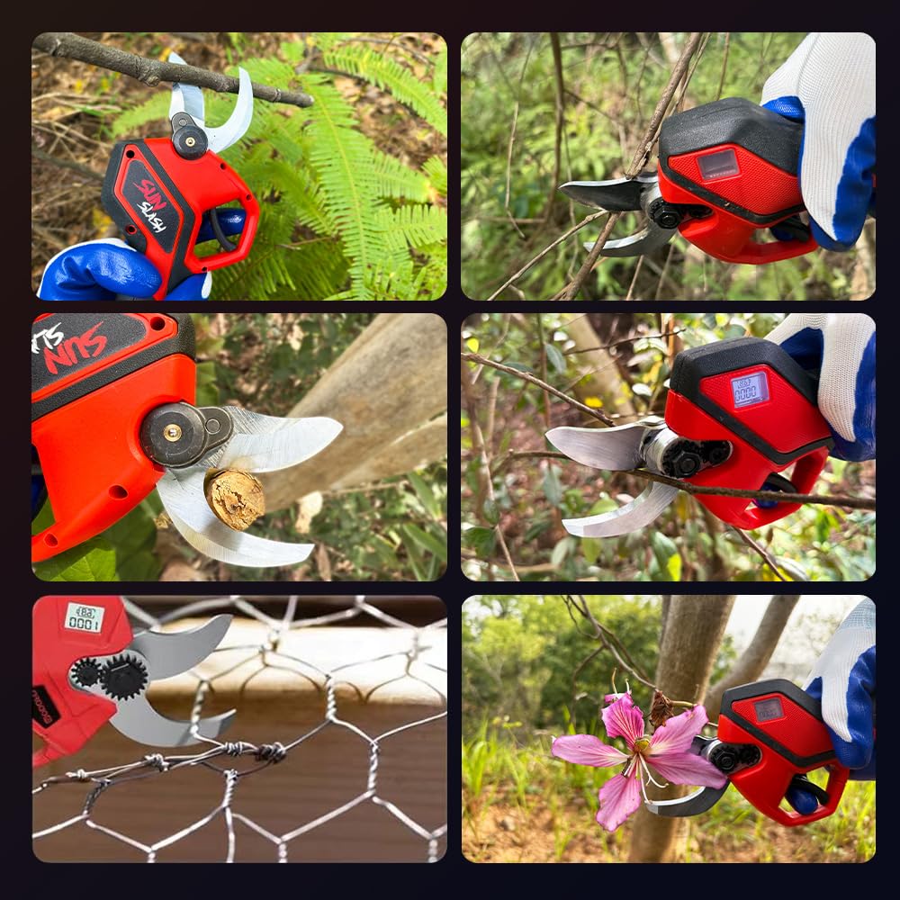 SUNSLASH yard-ready pruning tool enabling precise cuts for trees and shrubs.