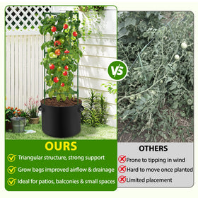 Suntee adjustable-height tomato cage adapts as plants grow taller.