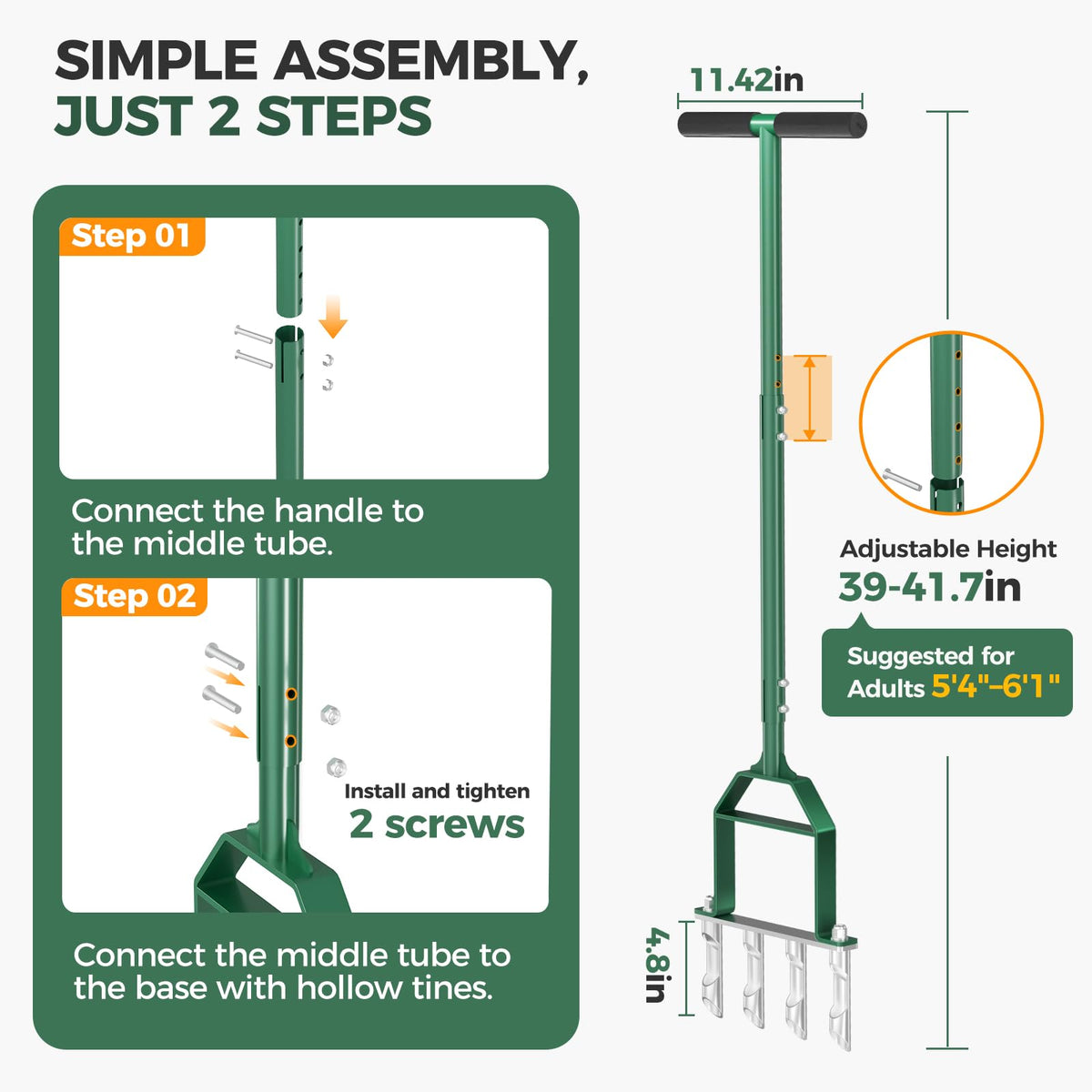 Suntee Lawn Aerator Tool manual operation enhances control during aeration after watering.