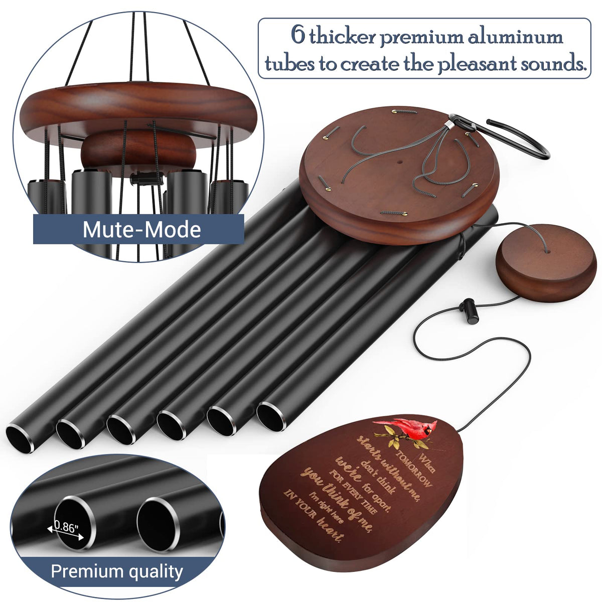 Suntimber bereavement gift wind chimes packaged in elegant box