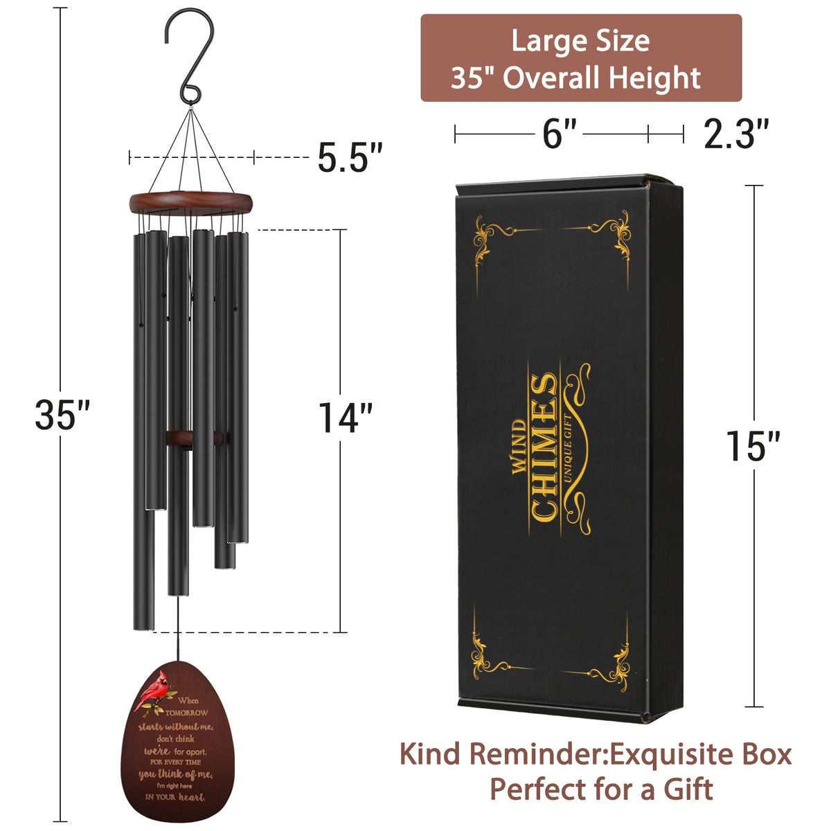Suntimber memorial chimes for loss of mom or dad decorate outdoor spaces