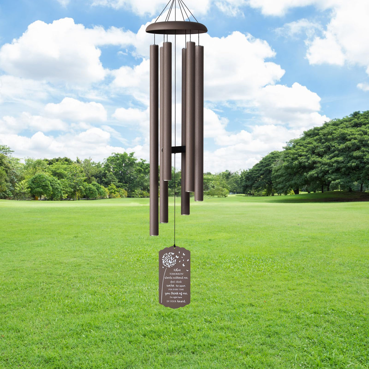 Suntimber wind chimes packaging ready as a thoughtful sympathy gift.