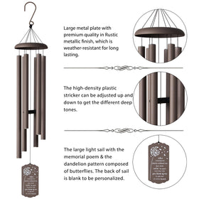 Suntimber wind chimes striker and hardware showcase durable aluminum construction.