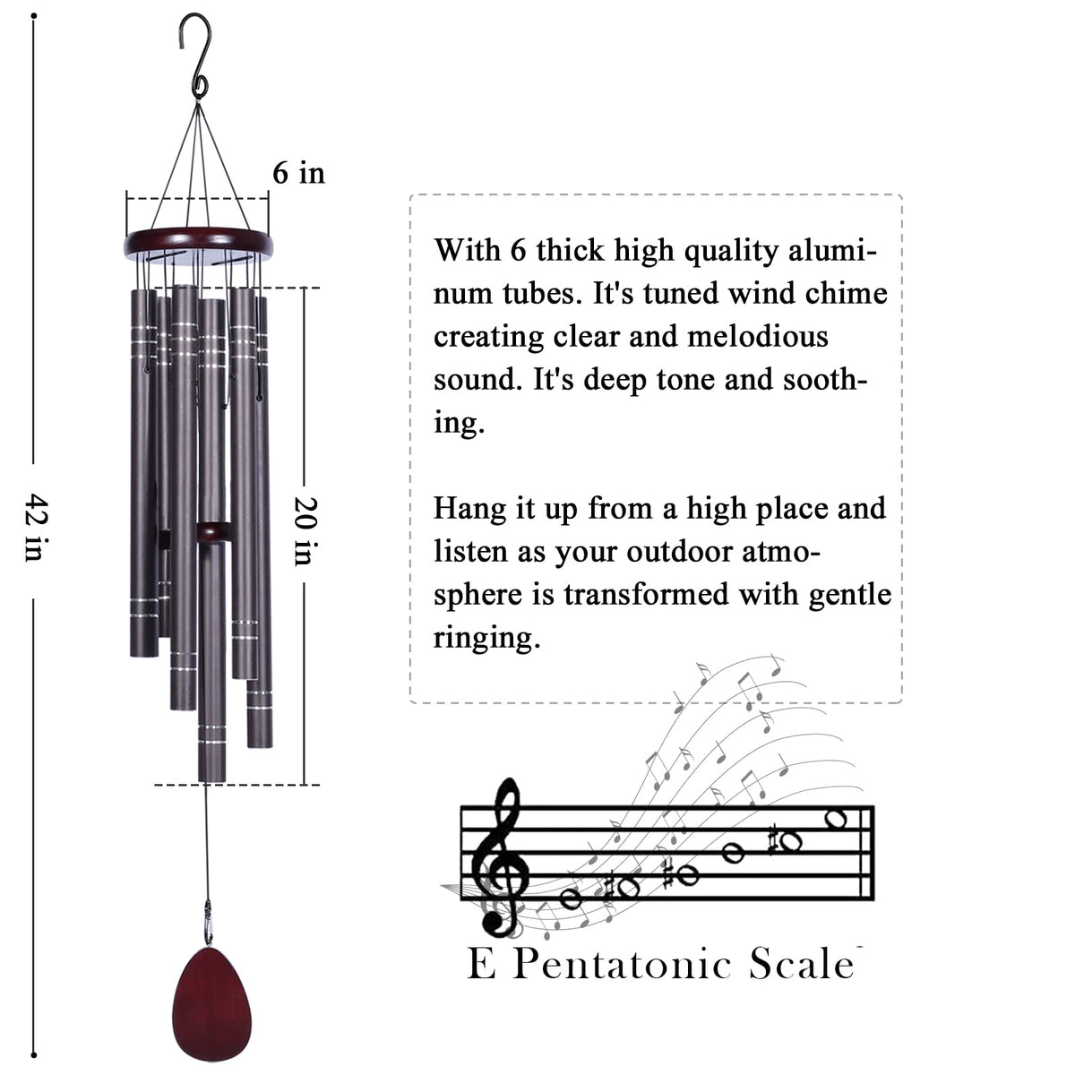Suntimber wind chimes featuring wooden dingers for rich tones