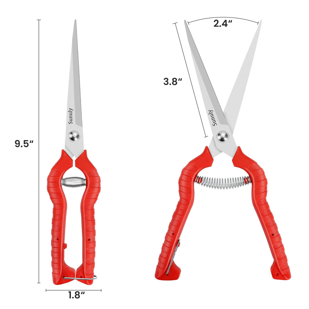 Sunuly spring-loaded action reduces hand strain after each cut.