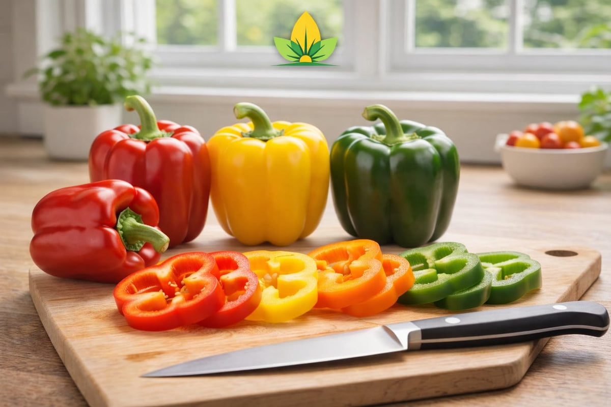 Sunutri Seeds stuffed dish peppers prepared for stuffing and baking
