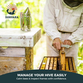 SunVara honey harvest setup to collect fresh honey from your bees.