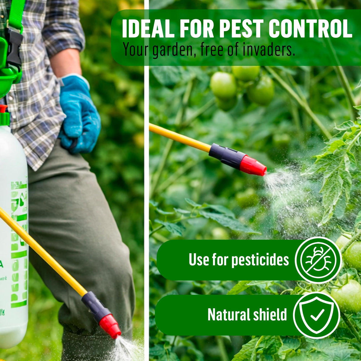 SunVara ergonomic pump handle reduces effort during continuous spraying
