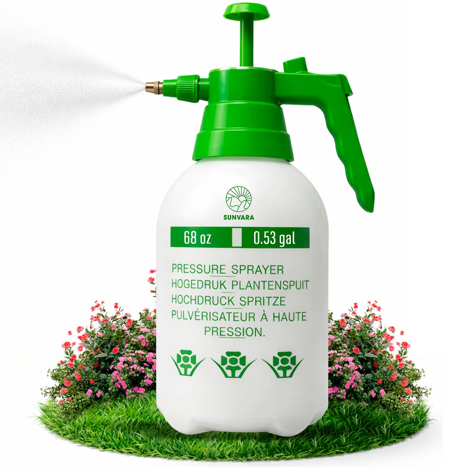 SunVara half-gallon sprayer handle provides ergonomic comfort during spraying