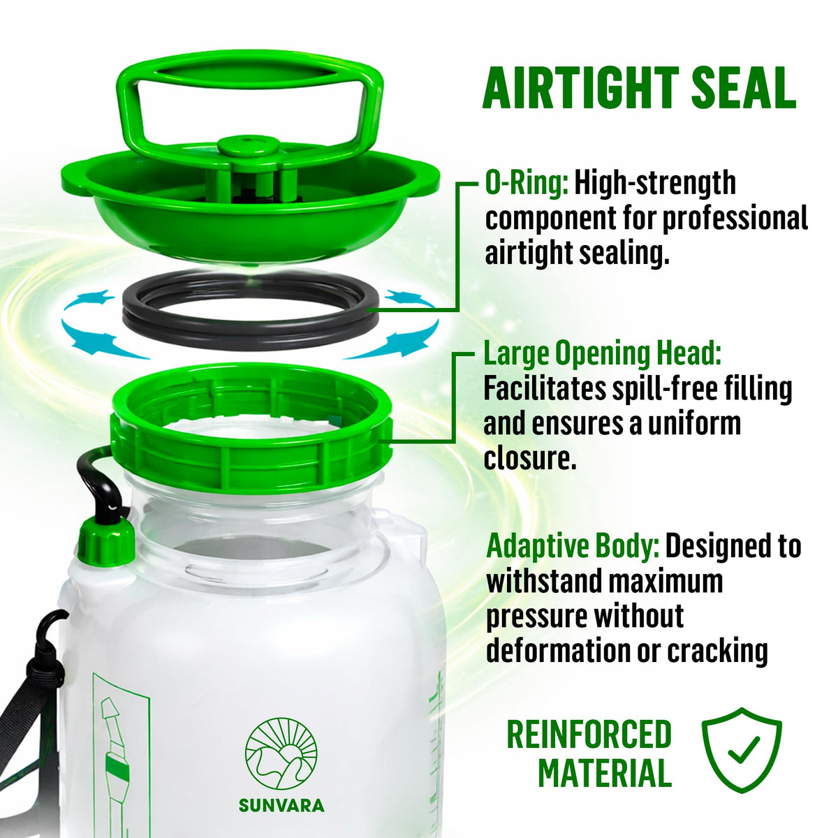SunVara shoulder strap for easy carrying during outdoor spraying