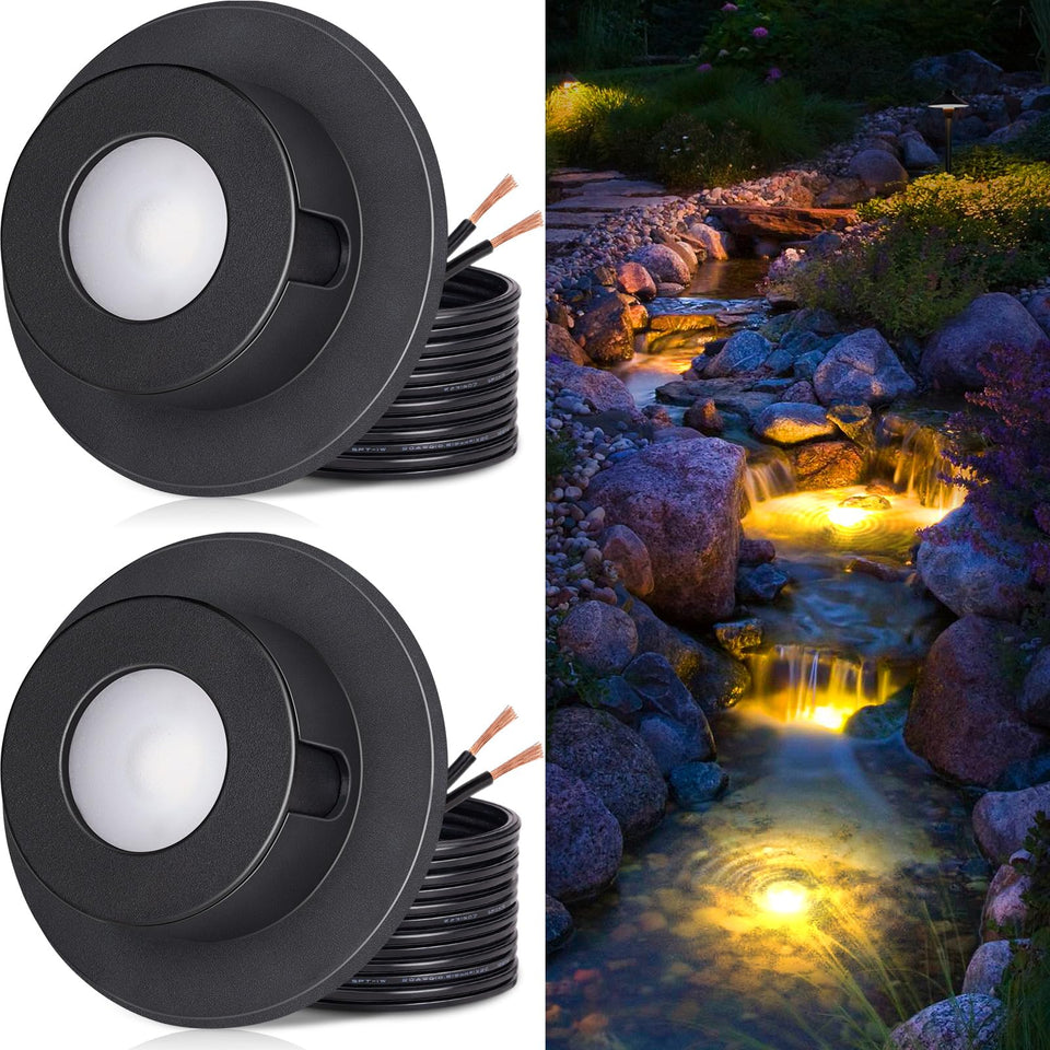 SUNVIE 3W pond light submerged for a warm 3000K glow in ponds.