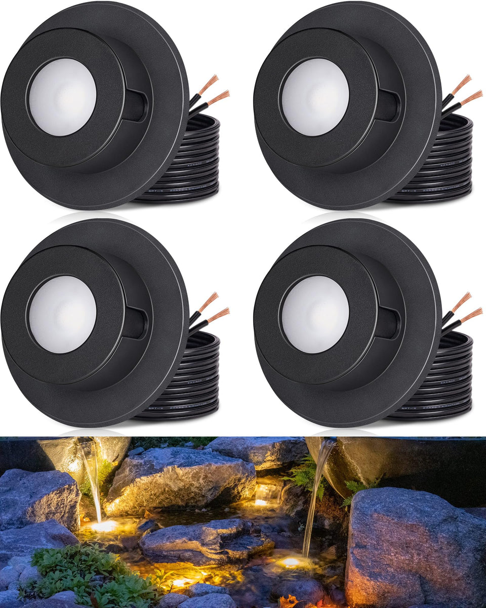 SUNVIE pond light underwater 3W 3000K creates a warm, inviting pond glow.