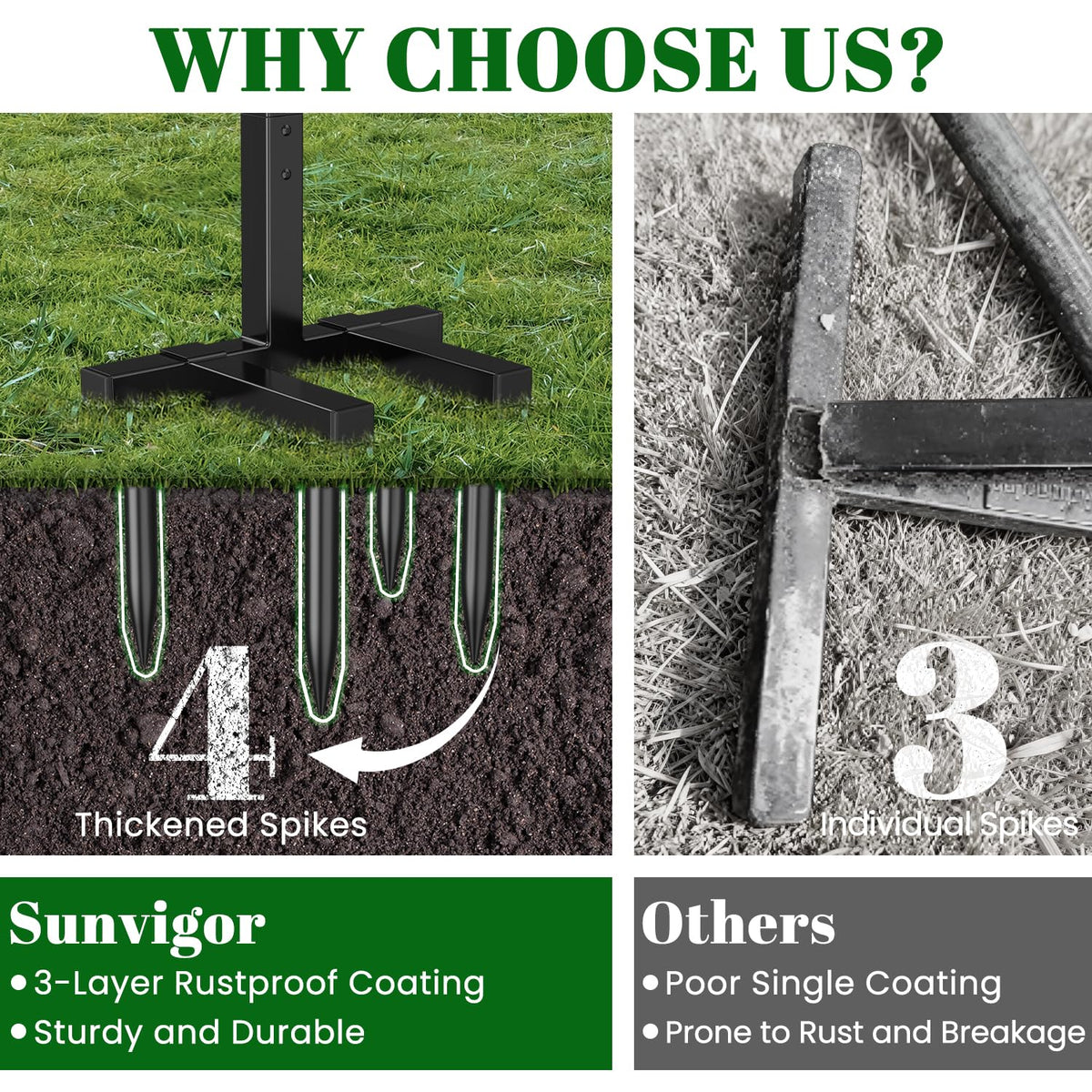 Sunvigor curved-frame guide reduces hose kinks.