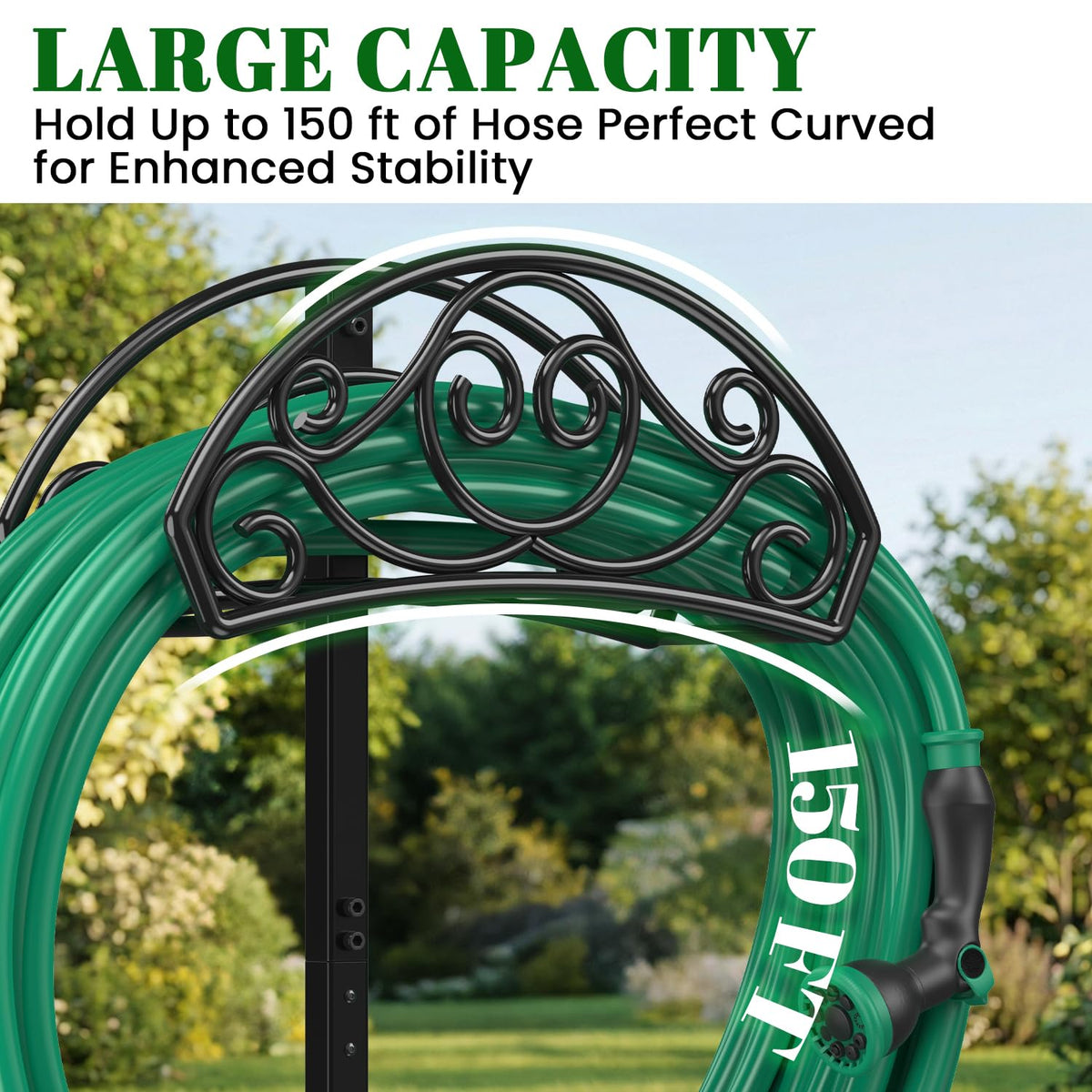 Sunvigor four-spike base anchors securely in soil.