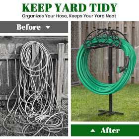 Sunvigor outdoor hose stand ready for winter storage.