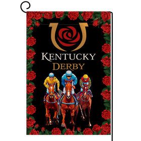 Sunwer Derby Day flag front view with double-sided design for outdoor decor.