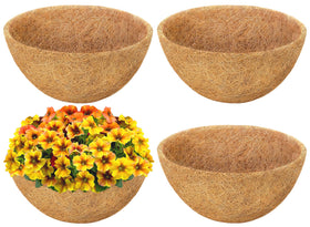 Sunwinx 20-inch round coconut liner in hanging basket for vibrant plants