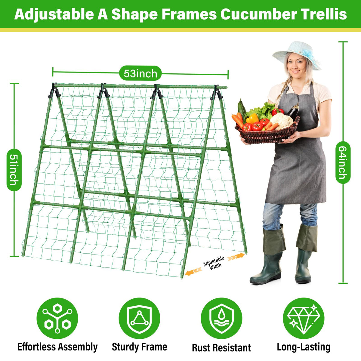 Sunwinx adjustable A-frame connector for custom trellis width.