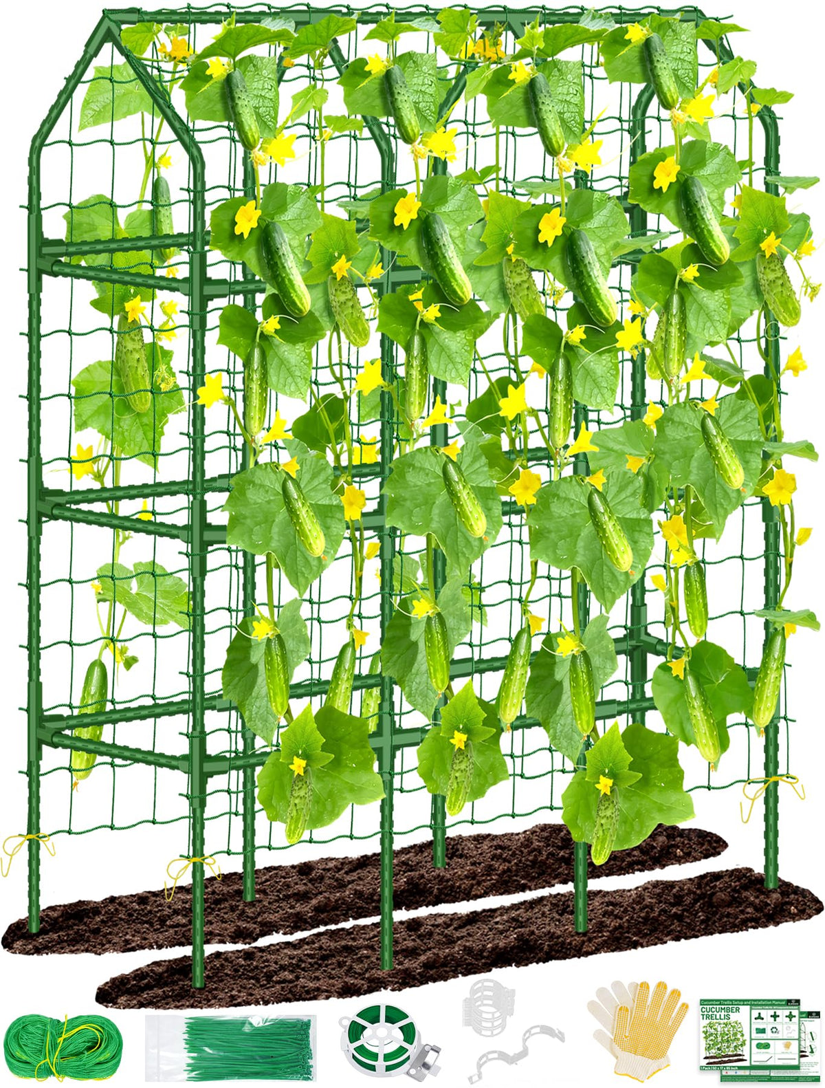 Sunwinx cucumber trellis 50x65 front view supports climbing plants efficiently