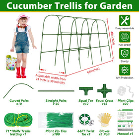 Sunwinx cucumber trellis assembly steps for quick raised-bed setup.