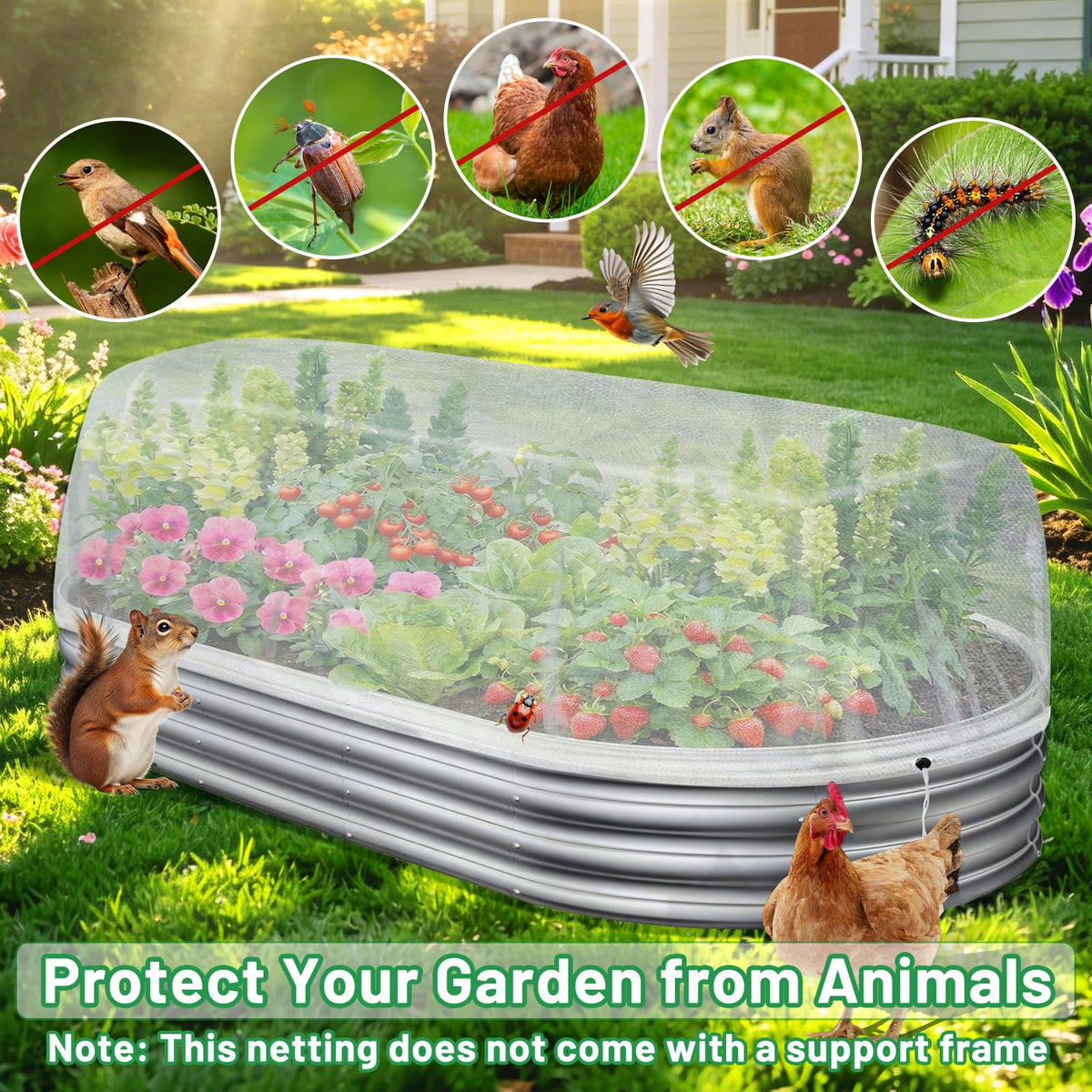 Sunwinx drawstring closure design provides a secure fit around raised beds.