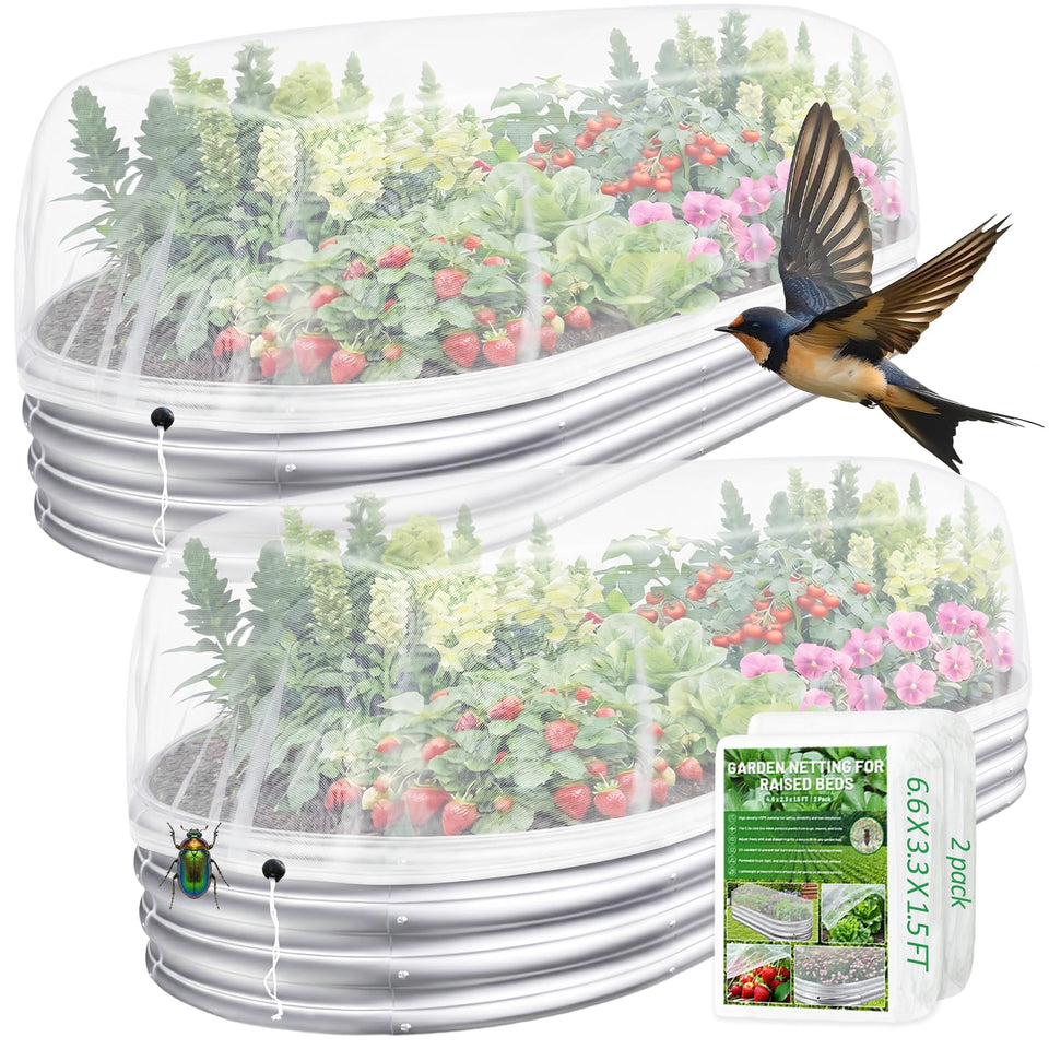 Sunwinx garden netting 6x3ft cover protects raised beds from pests while letting light through.