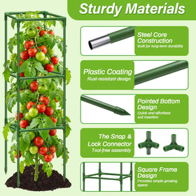 Sunwinx green connectors and zip ties create a stable garden frame.
