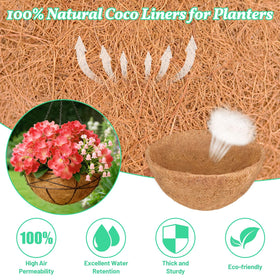 Sunwinx round liner in hanging basket with blooming flowers