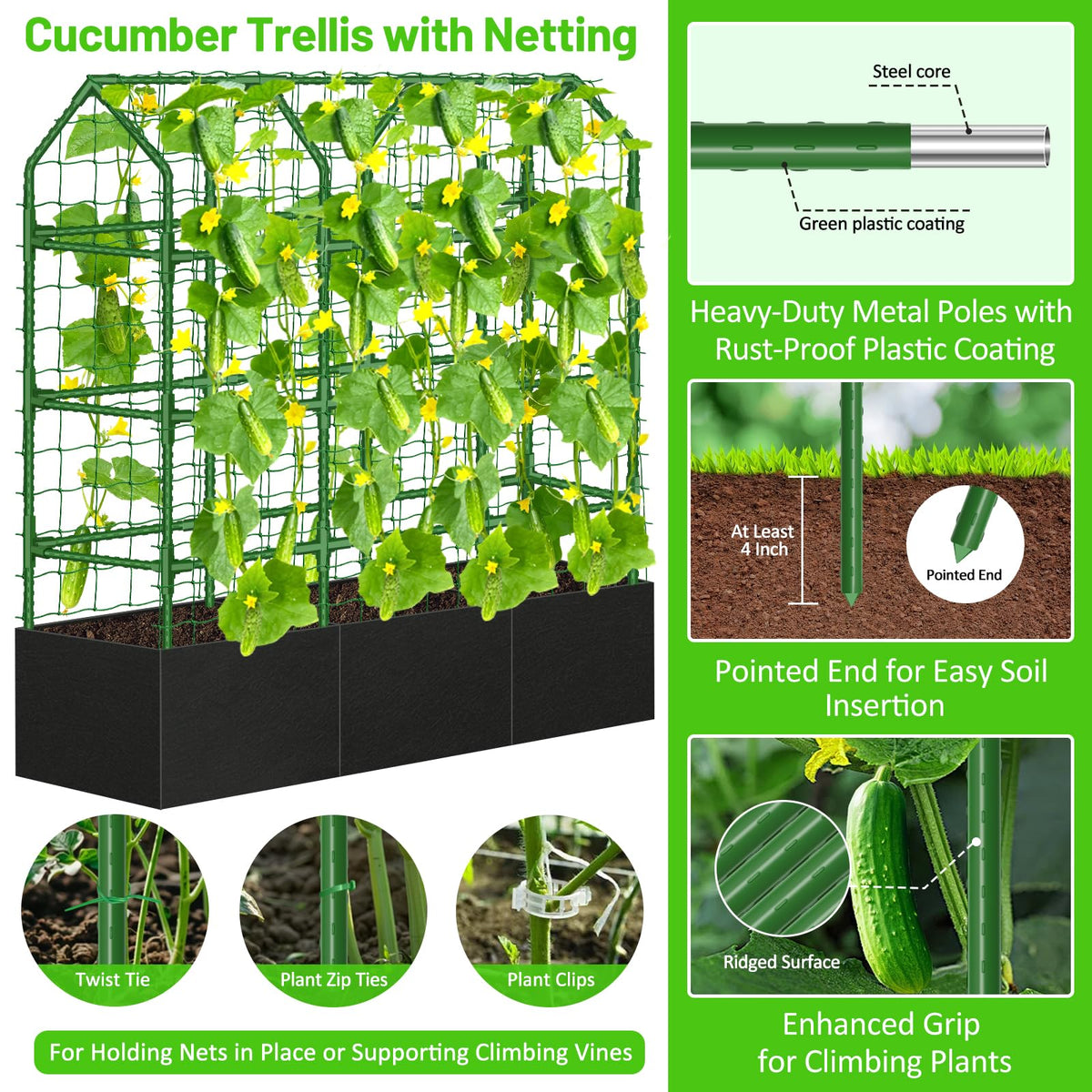 Sunwinx trellis netting keeps vines neatly guided.