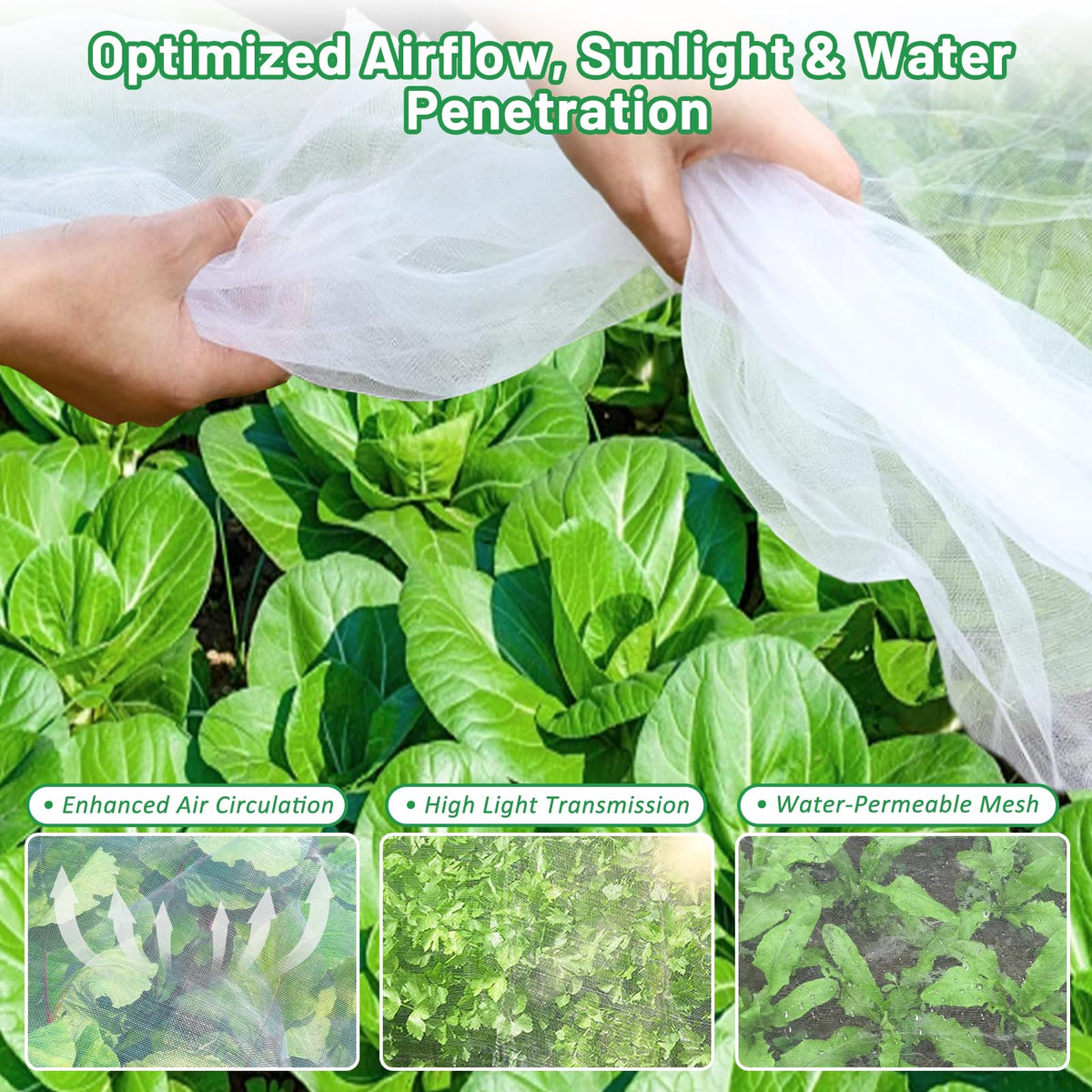 Sunwinx UV-stabilized HDPE material ensures durable, reusable garden protection.