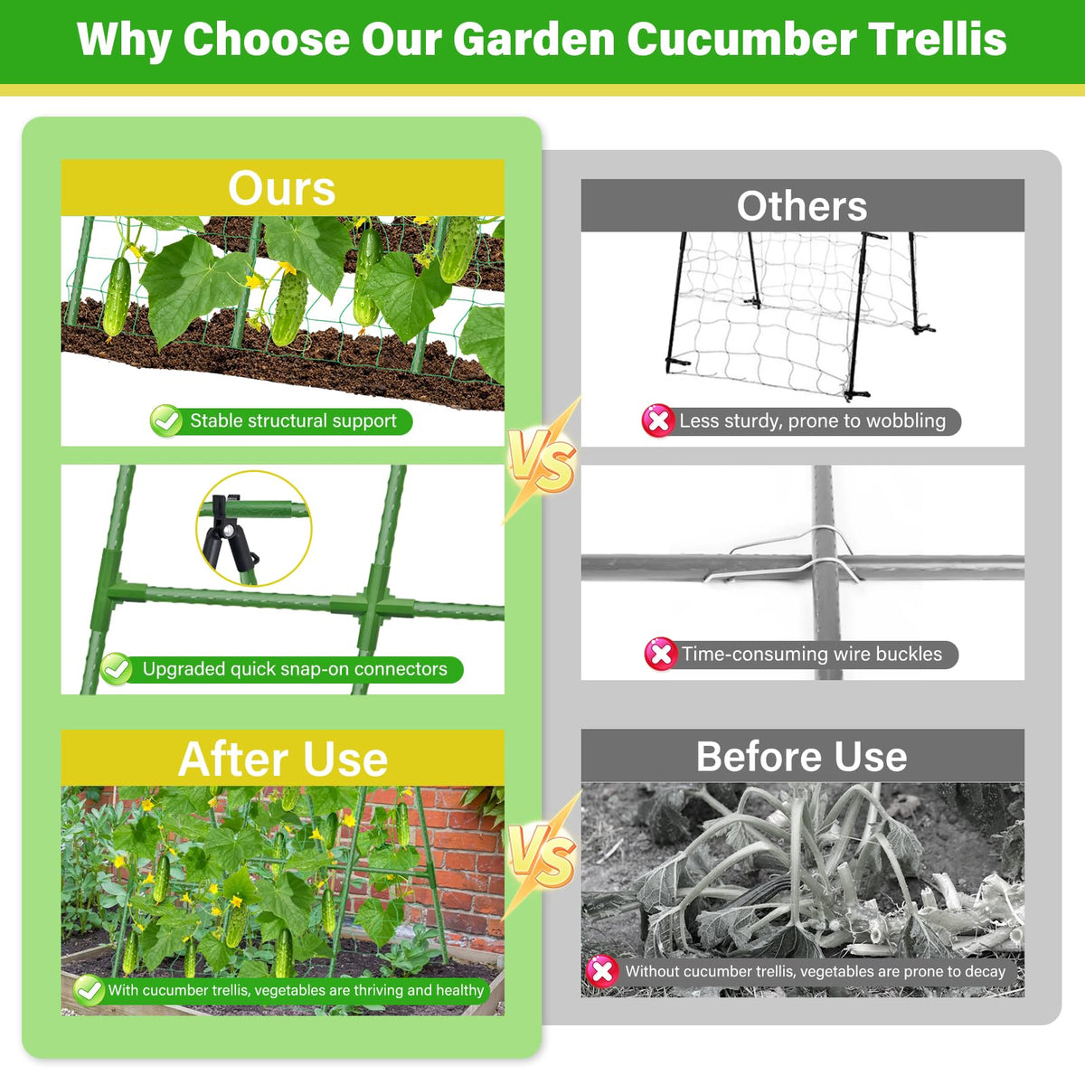 Sunwinx versatile trellis supports cucumbers, beans, tomatoes and more.