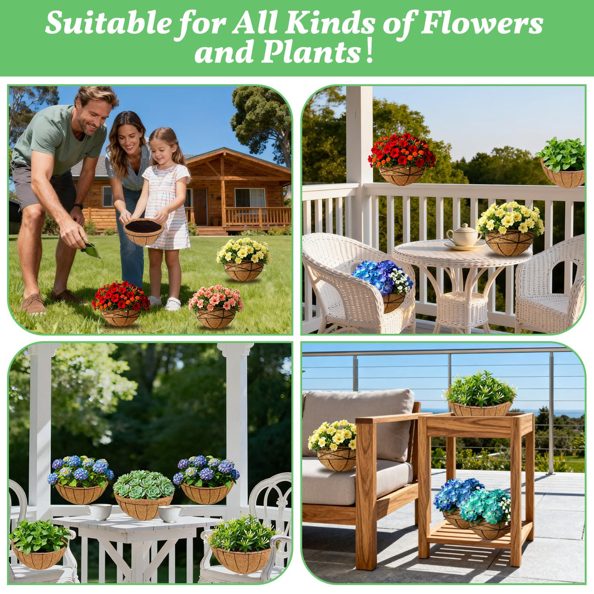 Sunwinx coco liner ideal for decks and patios, elevating planter aesthetics