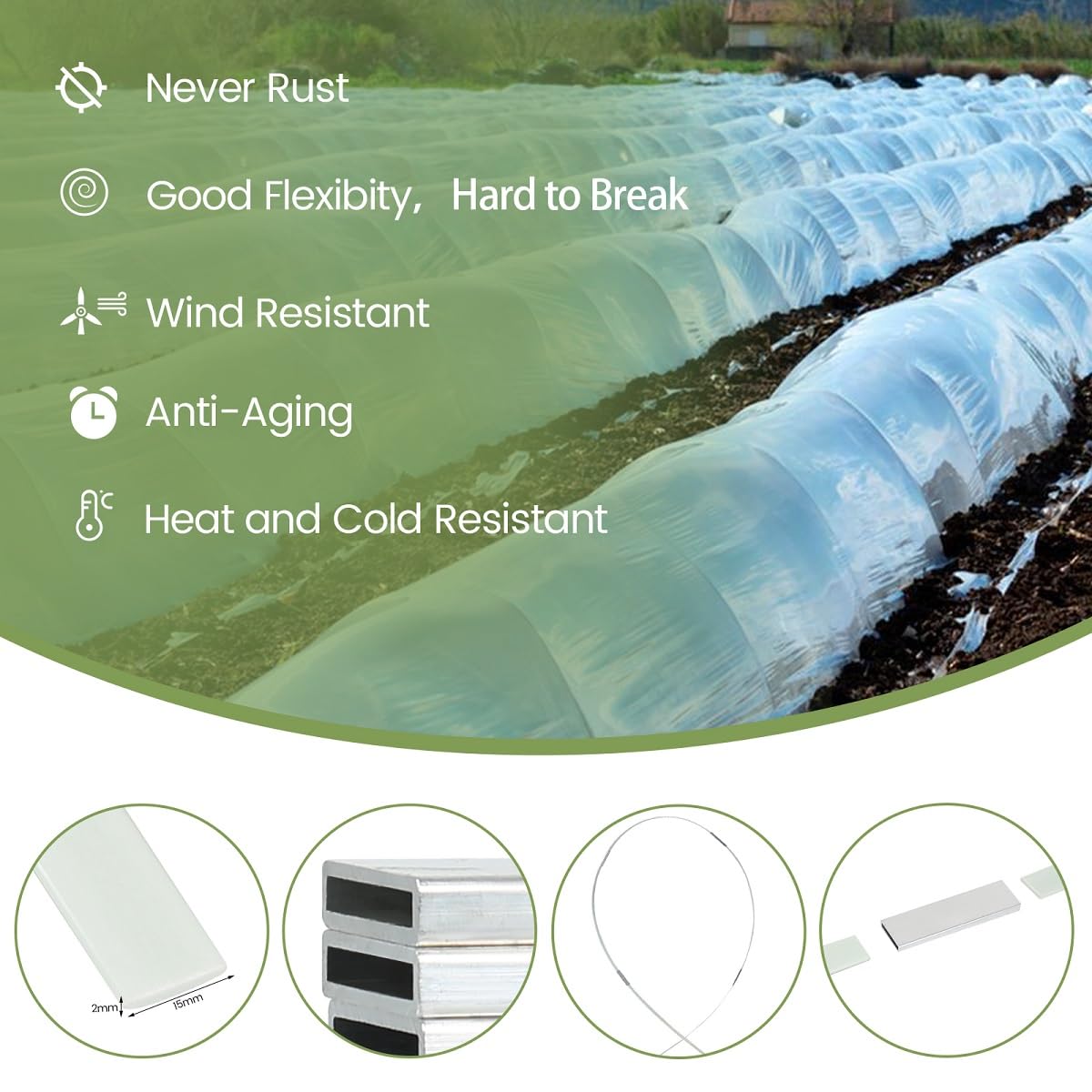 Sunwuk anti-rust connectors keep the arch system durable across seasons.