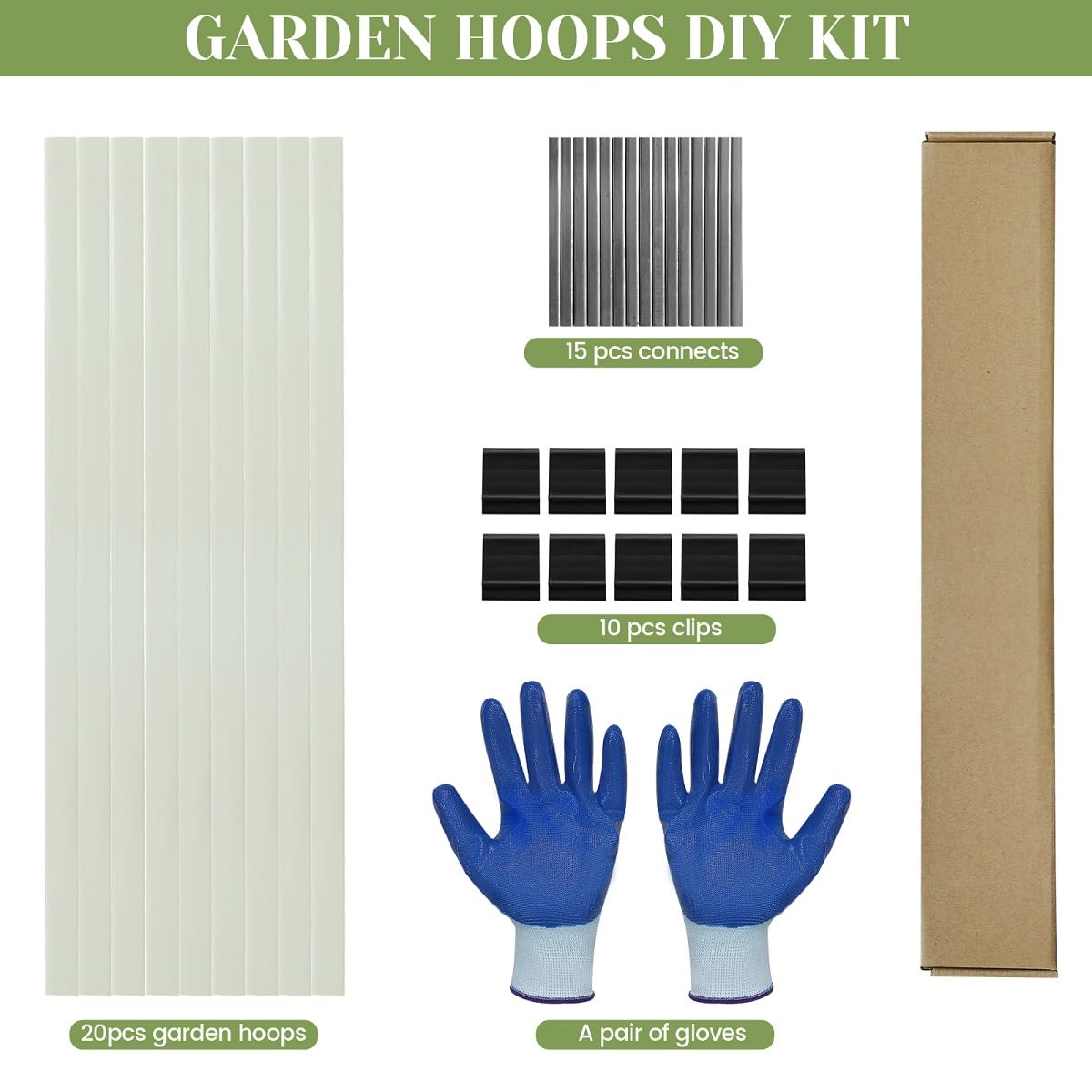 Sunwuk garden hoops designed for 1-3.5 ft wide beds for compact growing spaces.