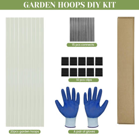 Sunwuk garden hoops designed for 1-3.5 ft wide beds for compact growing spaces.