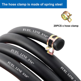 Sunxeke fuel line closeup shows 3-16 ID dimensions