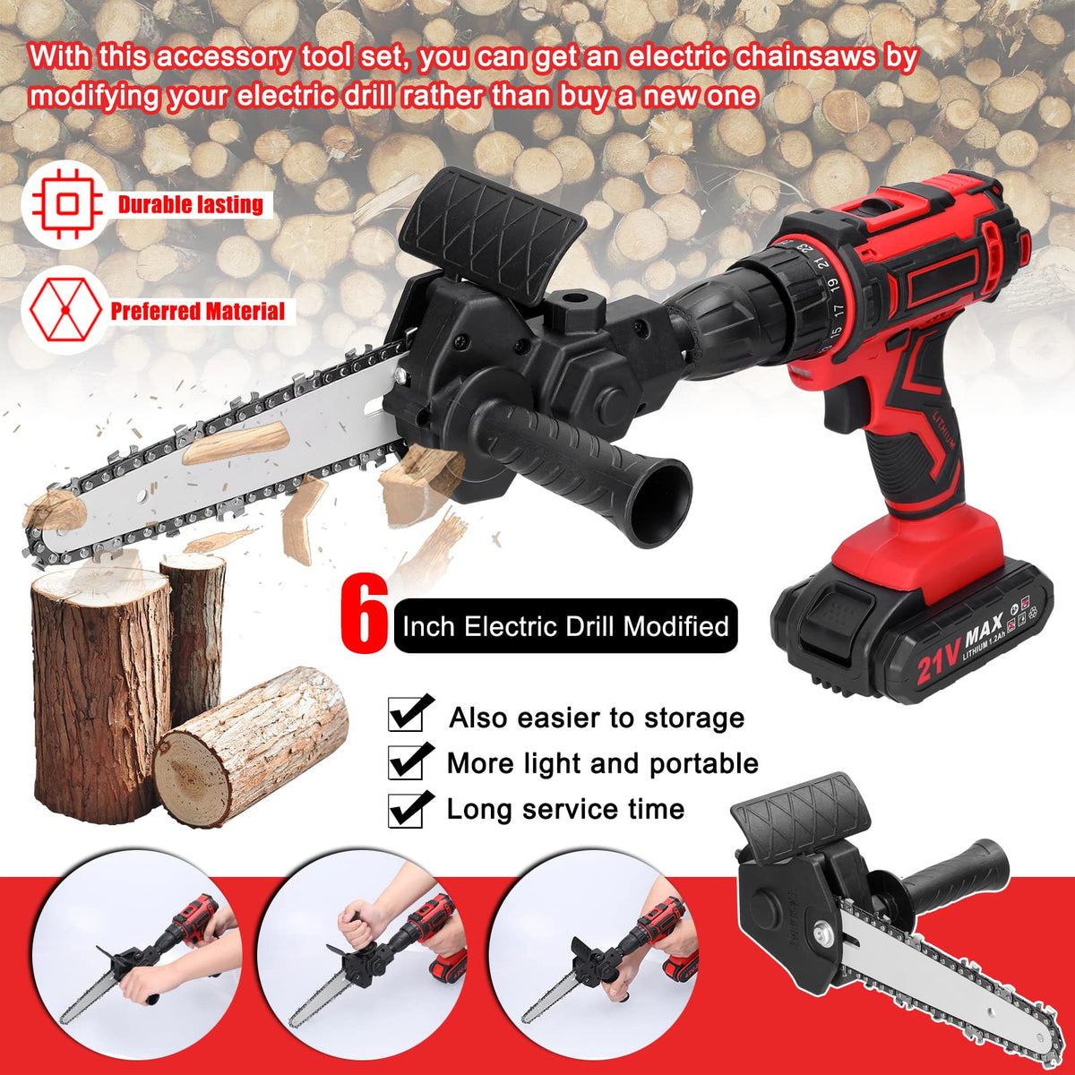Sunydog drill attachment demonstrating quick modification with your current drill.
