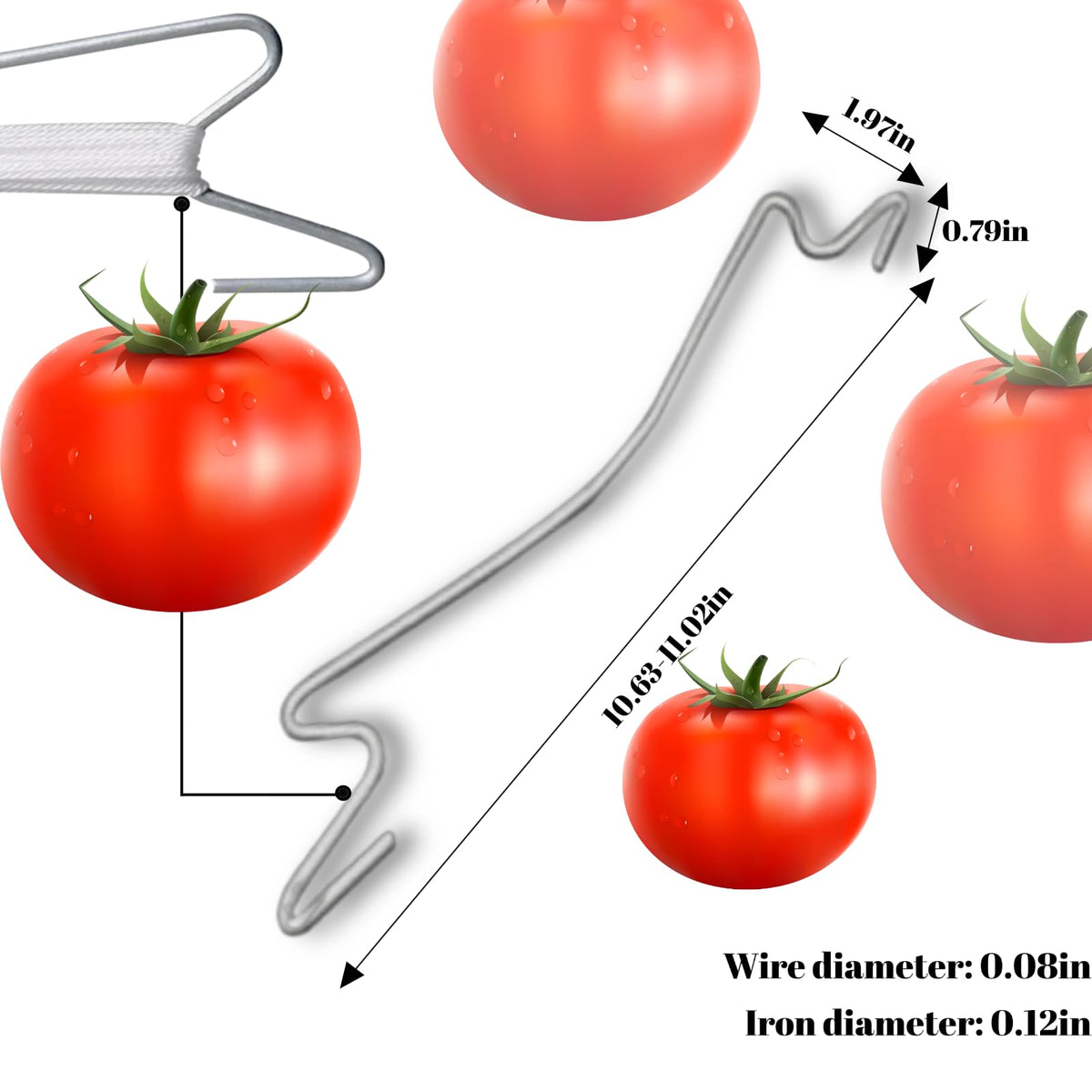 SUOWEEI tomato trellis hooks with 32-8ft rope enable quick setup and improved airflow.