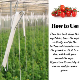 SUOWEEI vine-tie hooks for tomatoes and cucumbers, reusable and sturdy.